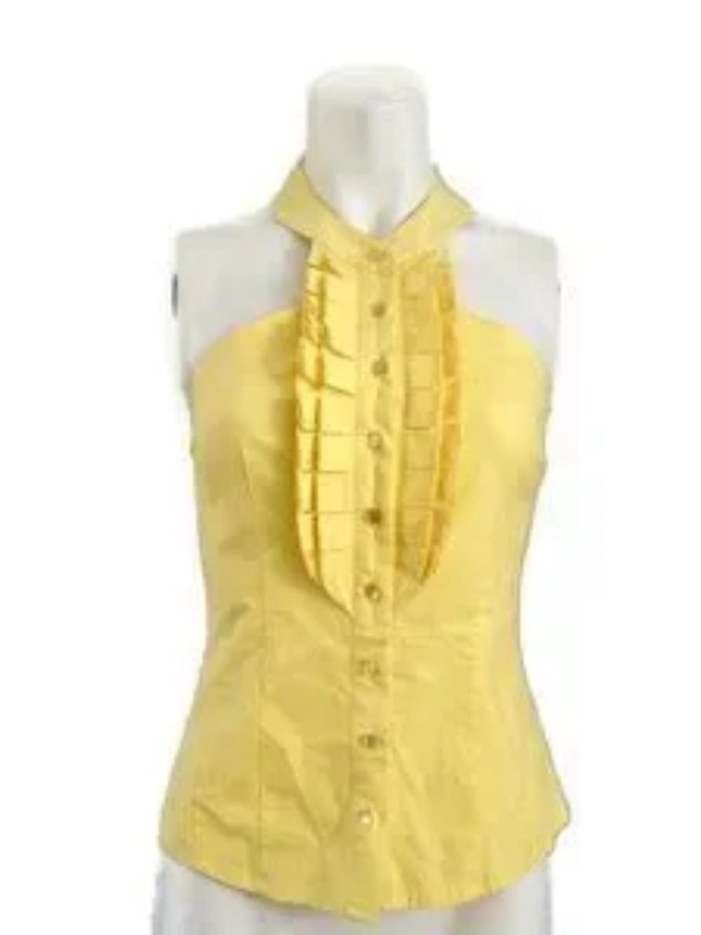 Fashion Ai Tuxedo Style Top Backless Yellow